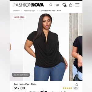 Cowl heart black top